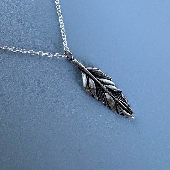 Sterling Silver Leaf Necklace - Picture 3 of 11